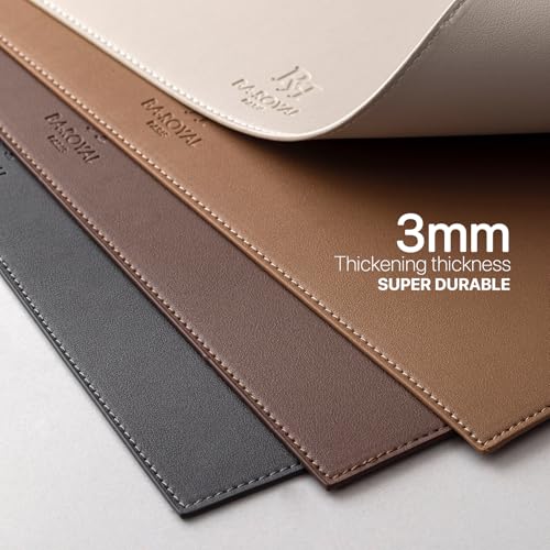 Faux Leather Placemats Set of 6 - Washable Heat-Resistant Table Mats