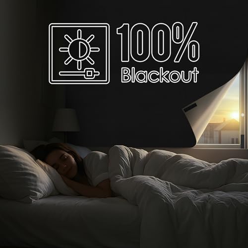 100% Blackout Window Cover - Portable No Drill Blinds 118"x57"