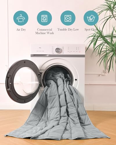 12lb Weighted Blanket for Adults, 48x72 Twin Size Cooling Breathable Grey
