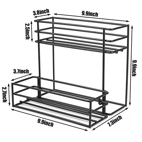 6-Bottle Coffee Syrup Organizer Rack - Durable Metal Countertop Storage