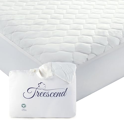 Treescend Organic Cotton Mattress Protector - Quilted Deep Pocket Pad