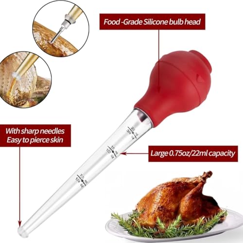 Large Ceramic Thanksgiving Turkey Serving Platter & Baster Set for Holiday Dinners