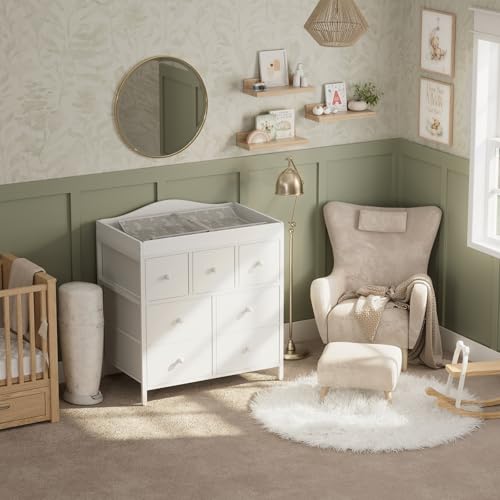 7-Drawer Nursery Changing Table Dresser with Removable Changing Top