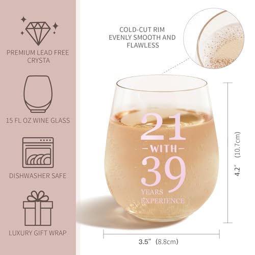 60th Birthday Wine Glass - Funny 15oz Gift for Women Born in 1966