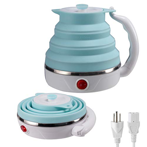 Collapsible Travel Electric Kettle, 600ml Portable Silicone Water Boiler