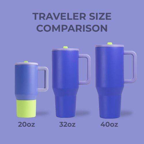 HydroJug Traveler - 40 Oz Insulated Water Bottle with Handle & Flip Straw | Leak Resistant, Lime Rickey