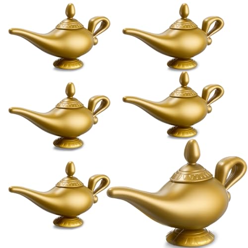 6 Pack Vintage Arabian Magic Lamps - Halloween Costume Party Props