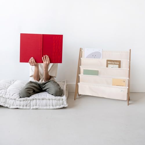 4-Tier Recycled Kids Bookshelf - Front-Facing Toddler Book Organizer