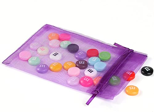 ANZNKU 100 Pcs Purple Organza Bags 5 x 7 in – See-Through Gift Drawstring Bags