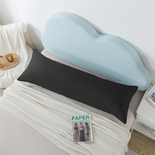 Memory Foam Body Pillow with Cover - 20x54 Inch, Pitch Black