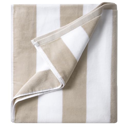 LULUHOME Oversized 100% Cotton Beach Towel - 36x70 Striped Cabana Pool Towel