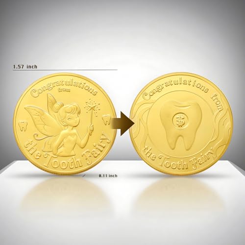 Tooth Fairy Coin Keepsake Kit with Tooth Pouch, Letter & Case for Kids