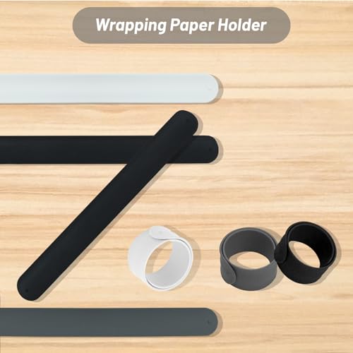 12-Piece Silicone Wrapping Paper Holders and Slap Bands for Home Storage