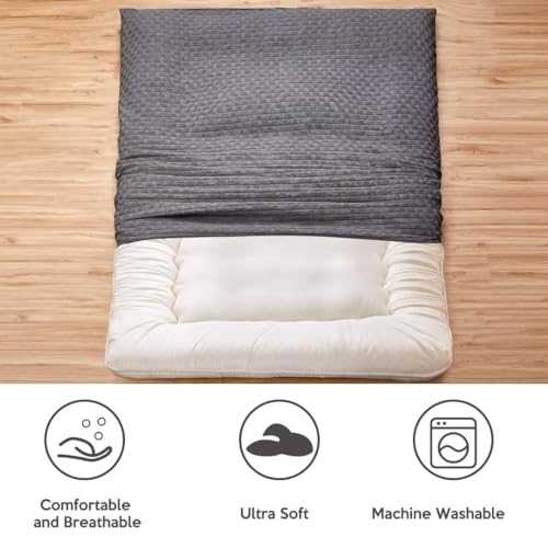 Textured Microfiber Zip Futon Cover for Japanese Floor Mattress
