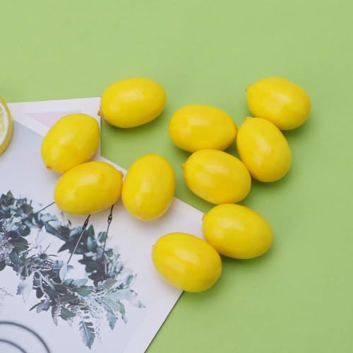 20Pcs Yellow Artificial Lemon Decor for Home & Party