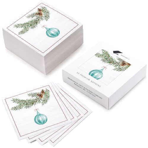 Wrapaholic 50 Pack Christmas Light Cocktail Napkins 5x5in 3-Ply