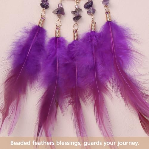 Tree of Life Crystal Dream Catcher for Car Rear View Mirror Hanging Decor