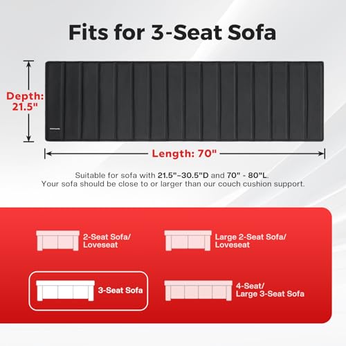 Heavy-Duty Sofa Cushion Support Board for Sagging 3-Seat Couches, 21.5"x70"