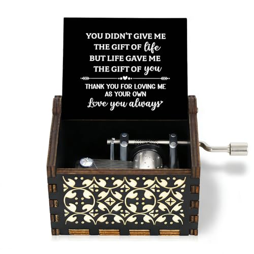 Wooden Hand Crank Music Box for Stepmom - You Are My Sunshine Gift