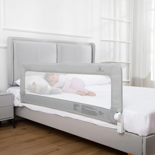 Extra-Long Toddler Bed Rail Swing-Down Guard for Twin Full Queen King