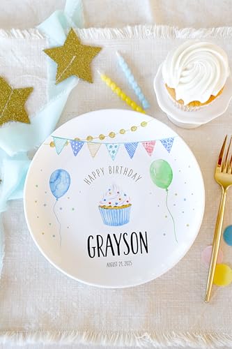 Personalized Ceramic Birthday Plate - 8-Inch Keepsake Gift