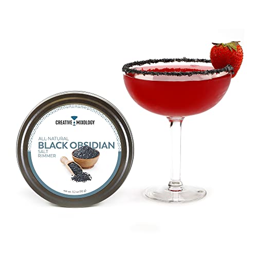 Black Obsidian Salt Cocktail Rimmer - 3.2 oz | Natural Margarita Salt Garnish