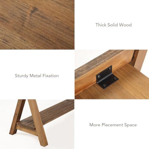 30-Inch Solid Wood Farmhouse Bench, Rustic Indoor Entryway Seating