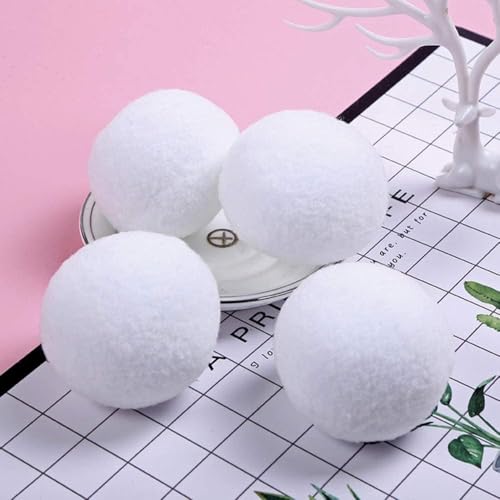 Indoor Snowballs 20-Pack - 3 Inch Soft Realistic Fake Snowball Fight Toys