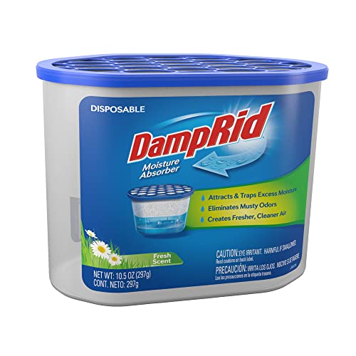 DampRid Fresh Scent Disposable Moisture Absorber, 10.5 oz., 3 Pack ? Attracts & Traps Excess Moisture, Eliminates Musty Odors, Creates Fresher, Cleaner Air, White