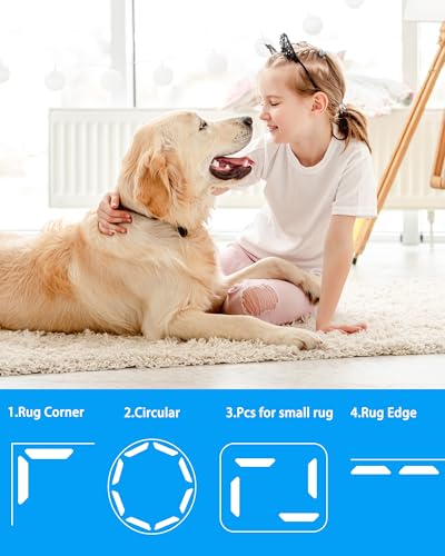 20 PCS Reusable Non-Slip Rug Grippers, Washable Adhesive Rug Pads for Floors