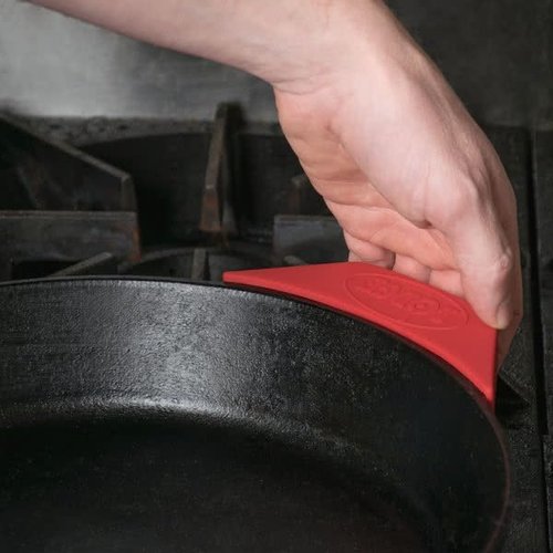 Lodge Silicone Assist Handle Holder - Heat Resistant & Dishwasher Safe for Cast Iron Cookware - Red