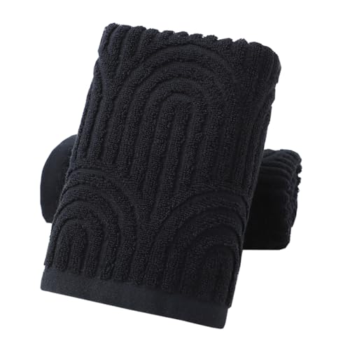 Striped 100% Cotton Hand Towel Set - Soft Absorbent Bathroom Towels (2 Pack)