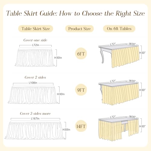 Purple Tulle Ruffle Table Skirt, 6ft Shimmer Tutu for Party & Desk Decor
