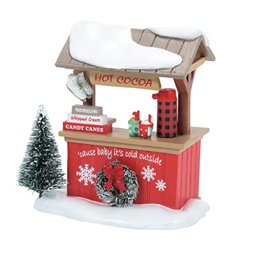 Hot Cocoa Stand Christmas Village Figurine - Hand-Painted Resin, 3.95 Inch