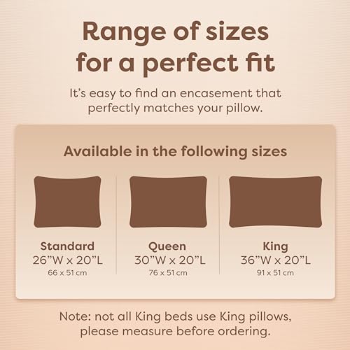 Waterproof Zippered Pillow Encasement - Hypoallergenic Standard Set of 2
