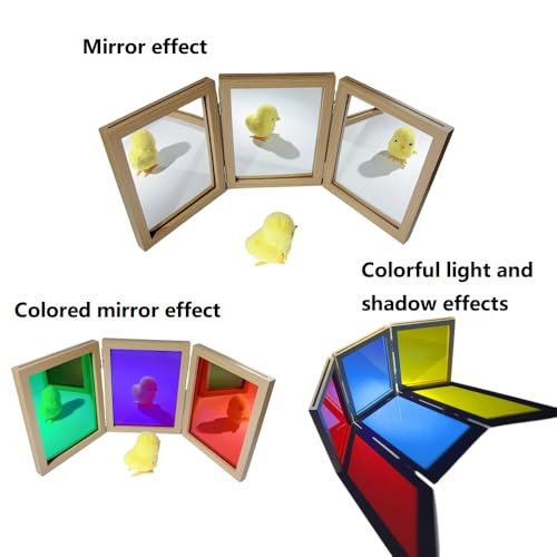 Tri-Fold Sensory Mirror for Light Table Observation and Shadow Play