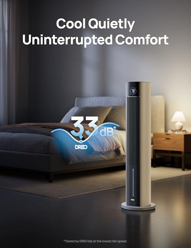 DREO Portable Evaporative Cooler 43" Tower Fan with Remote & App Control
