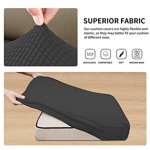 Stretch 3-Piece Couch Cushion Covers - Soft Washable Sofa Seat Protector