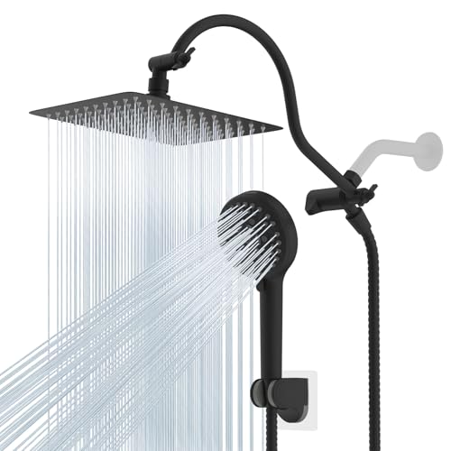 10-Inch Rainfall Shower Head Combo with Handheld Sprayer and Extension Arm