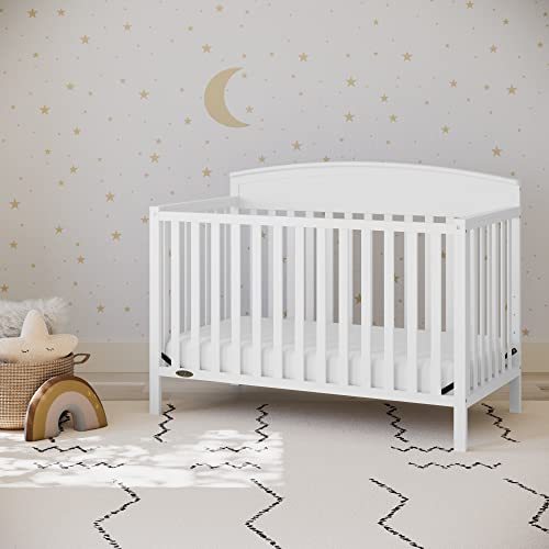 5-in-1 Convertible Wooden Baby Crib - GREENGUARD Gold Certified, White