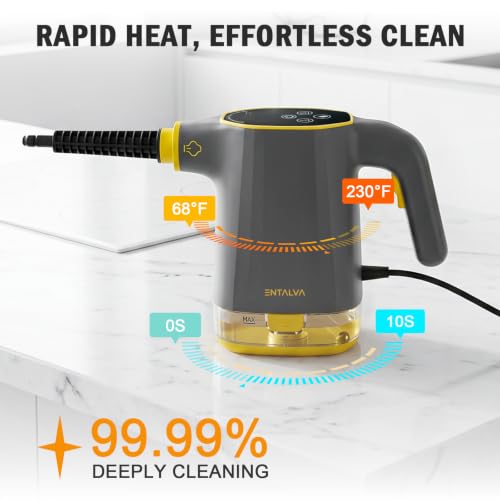 Handheld Steam Cleaner with LED Display, 15-Piece Multi-Surface Cleaning Set