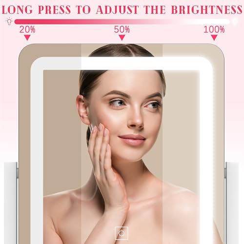 ROLOVE Vanity Mirror with Lights, 12.6"x15" LED Makeup Smart Touch