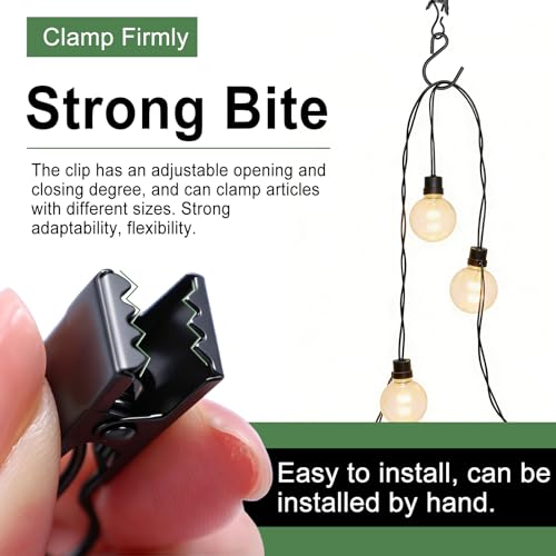 50 Pack Stainless Steel Curtain Hanging Clips with Hooks, 2.4-Inch Metal Clips