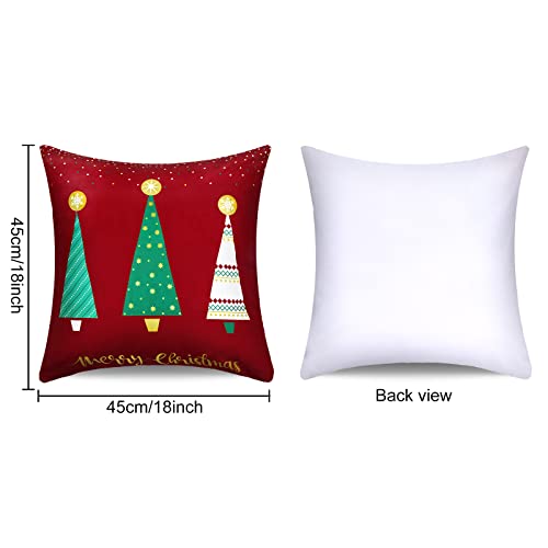 Boao 6 Pack 18x18 Inch Christmas Pillow Covers - Merry Holiday Decorations, Reindeer & Tree Designs
