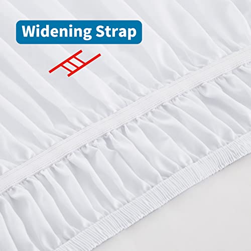 White Wrap Around Bed Skirt - Full Queen 18 Inch Drop Microfiber Dust Ruffle