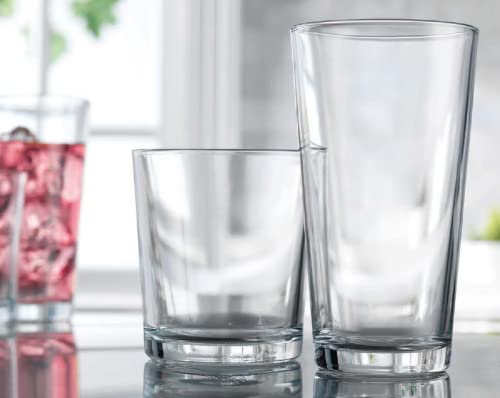 12-Piece Glassware Set - 17 oz Highball Glasses and 13 oz Whiskey Glasses