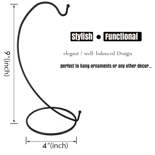 Ornament Display Stand,6 PCS Air Plants Holder, Planter Terrariums Hanger, Black Iron Wire Hanging Hook for Glass Crystal Witch Ball,Easter Christmas Decoration,Wedding Party Office Home Decor