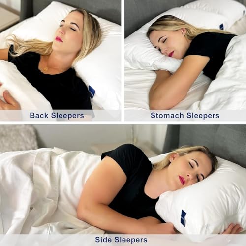 Adjustable King Size Pillows Set of 2 | Hybrid Memory Foam & Down Alternative