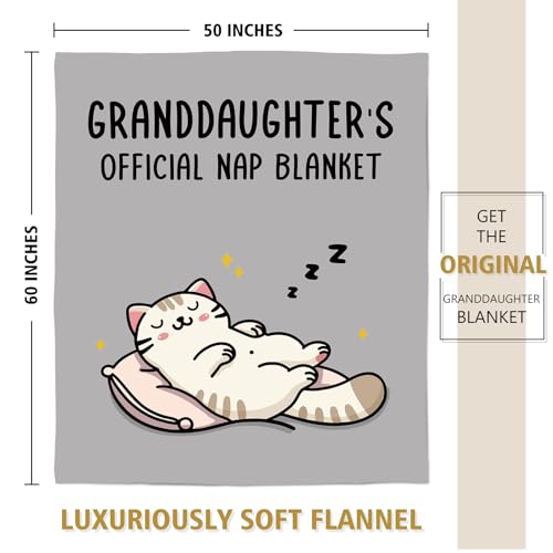 60x50 Grey Christmas Granddaughter Gift Blanket from Grandma - Cozy Throw