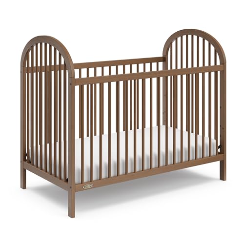 3-in-1 Convertible Solid Wood Baby Crib with 4 Heights - Hazelnut